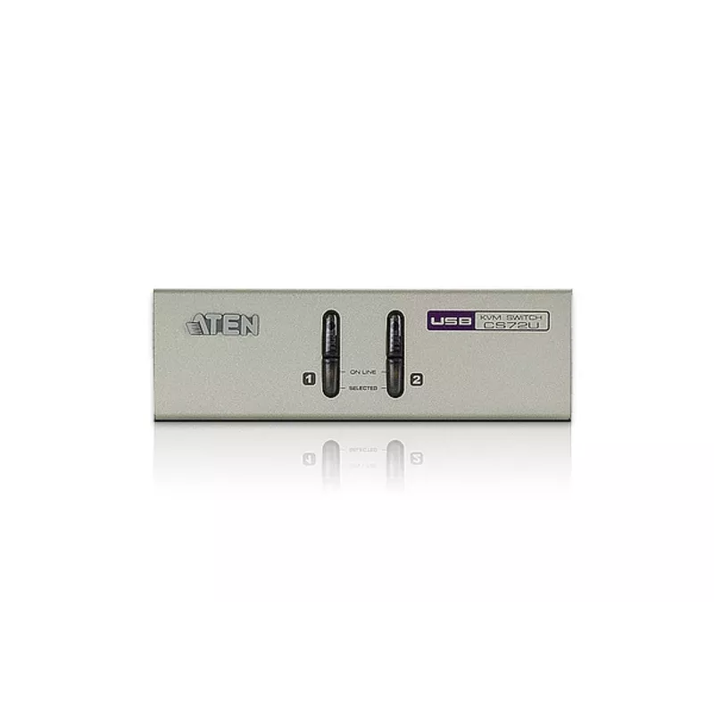 KVM USB VGA ATEN de 2 portas com áudio (cabo KVM incluído), 2048 x 1536 píxeis, QXGA, 0,142 W, cinzento