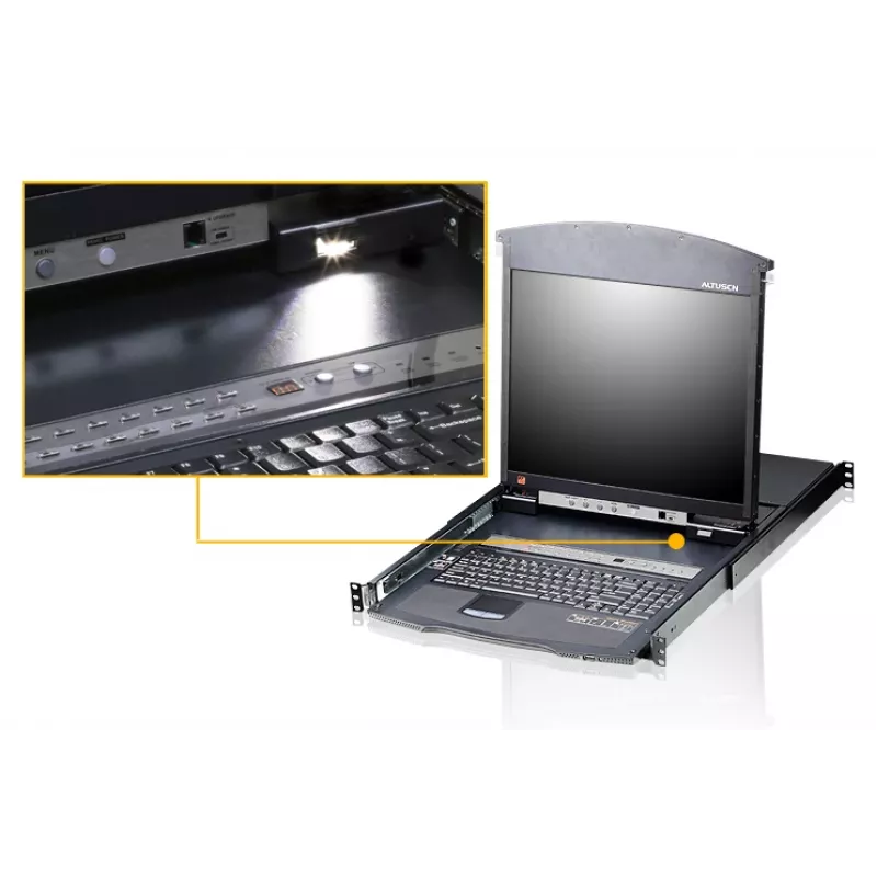 Consola de rack ATEN KL1508AN 48,3 cm (19 polegadas) preto 1U