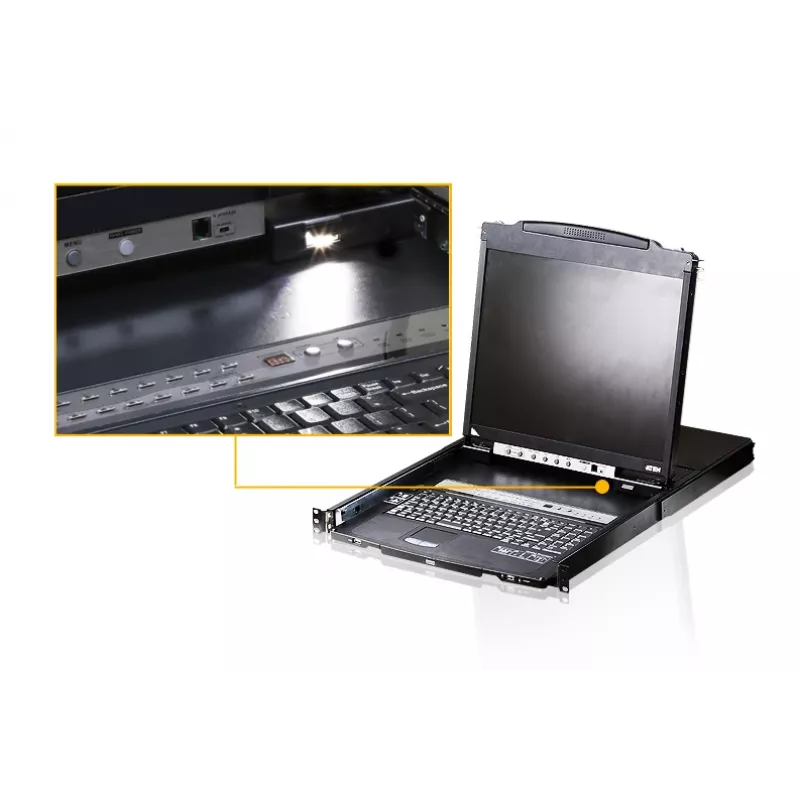 Consola de rack ATEN CL5808N 48,3 cm (19 polegadas) preto 1U