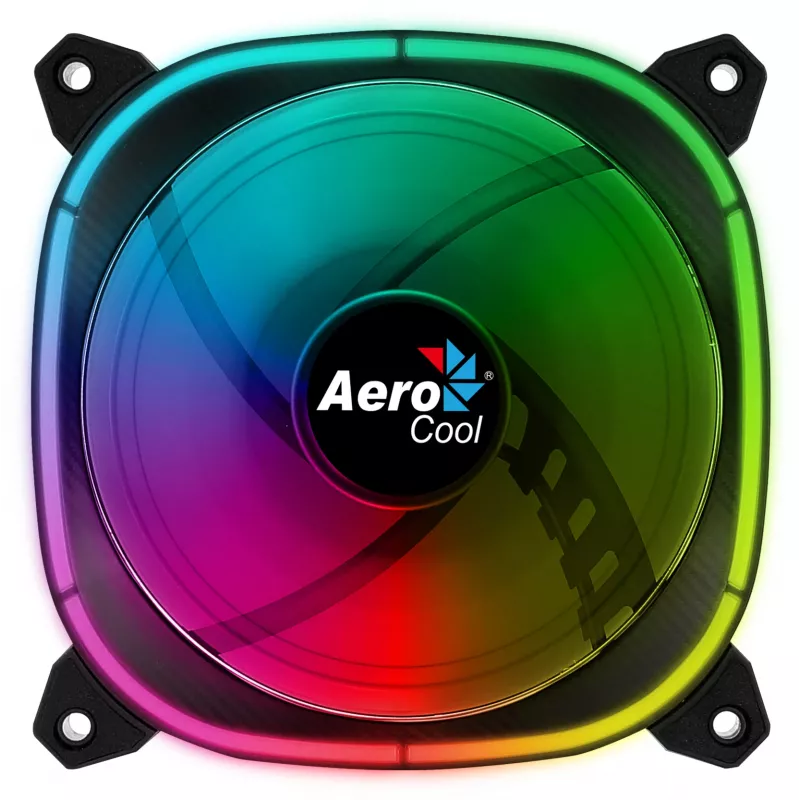 Ventoinha para PC Aerocool ASTRO12 12cm LED RGB antivibração 6 Pins preto