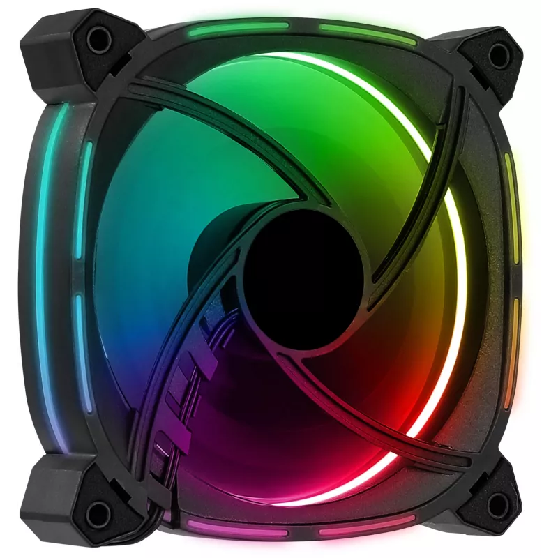 Ventoinha para PC Aerocool ASTRO12 12cm LED RGB antivibração 6 Pins preto