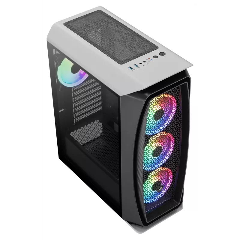 Aerocool AEROONEDUOWHV1 caixa ATX Gaming 4 ventoinhas ARGB branco