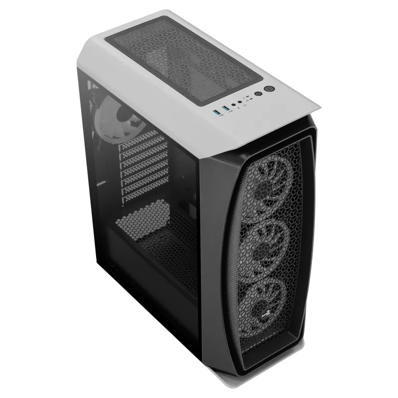 Aerocool AEROONEDUOWHV1 caixa ATX Gaming 4 ventoinhas ARGB branco