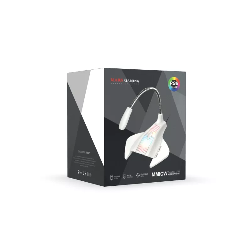 Mars Gaming MMICW microfone branco microfone de mesa