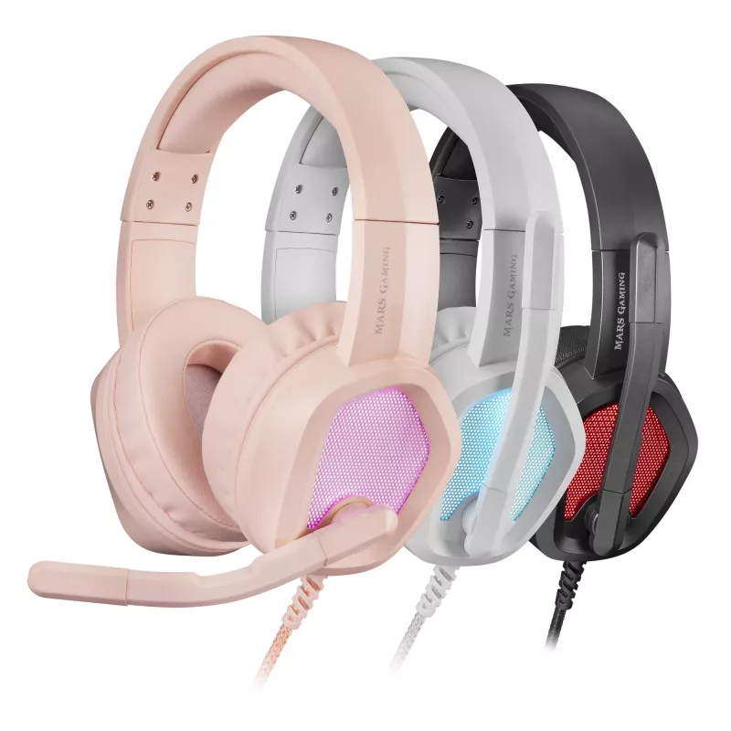 Mars Gaming MH320 headset com fios arco de cabeça USB Type-A rosa