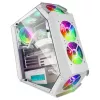 Mars Gaming MC51W caixa ATX Gaming para PC branca com vidro temperado duplo, 5 ventoinhas RGB 12cm