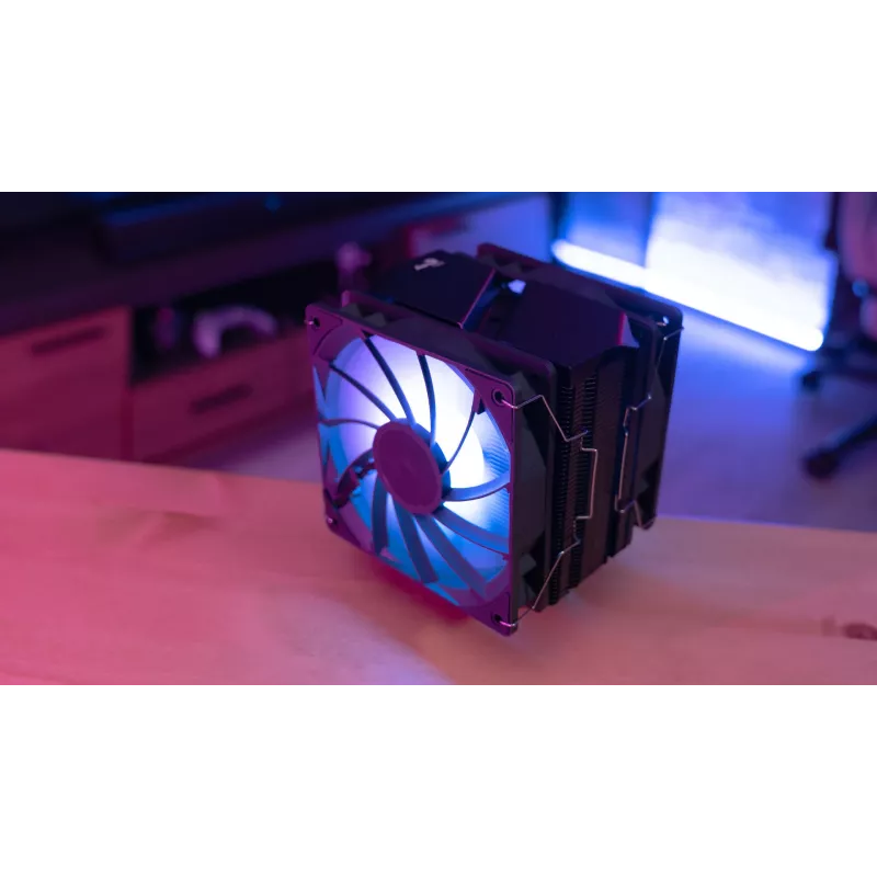 Aerocool Rime 4 Arrefecedor de ar para processador duplo 12 cm Preto 1 unid.