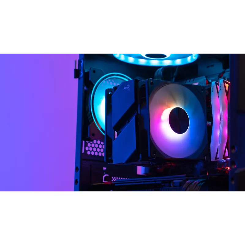 Aerocool Rime 4 Arrefecedor de ar para processador duplo 12 cm Preto 1 unid.