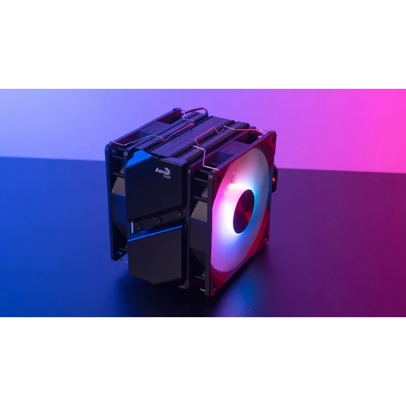 Aerocool Rime 4 Arrefecedor de ar para processador duplo 12 cm Preto 1 unid.