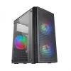 Mars Gaming MC300 Caixa de PC Micro ATX com vidro temperado 3 ventoinhas FRGB Preto