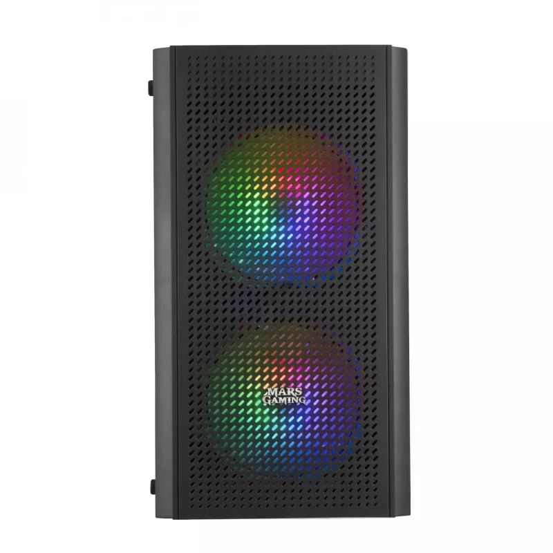 Mars Gaming MC300 Caixa de PC Micro ATX com vidro temperado 3 ventoinhas FRGB Preto