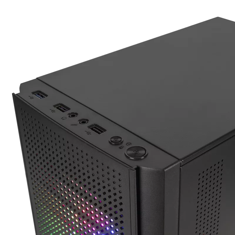 Mars Gaming MC300 Caixa de PC Micro ATX com vidro temperado 3 ventoinhas FRGB Preto