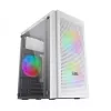 Mars Gaming MC300W Caixa Micro-ATX com vidro temperado, 3 ventoinhas FRGB, Branco
