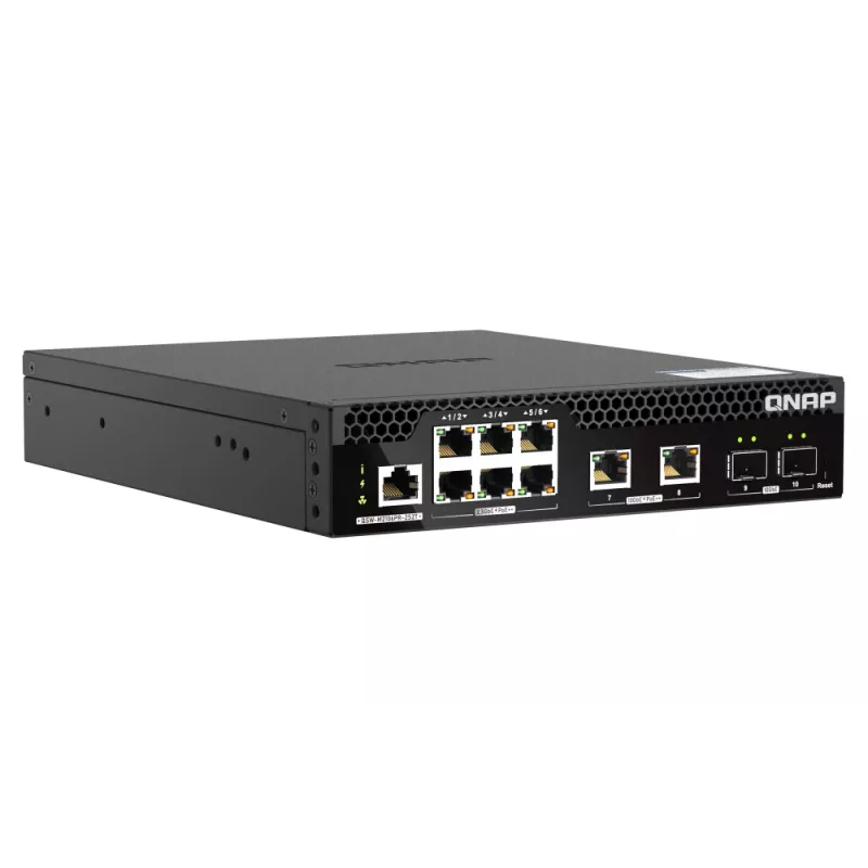 QNAP QSW-M2106PR-2S2T Comutador de rede Gerido L2 10G Ethernet (100/1000/10000) Power over Ethernet (PoE) 1U Preto