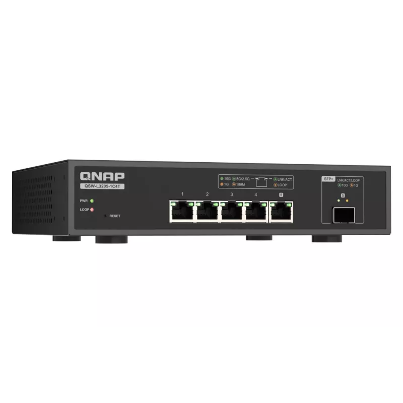 QNAP QSW-L3205-1C4T 4 Gerido 10G Ethernet (100/1000/10000) Desktop Preto
