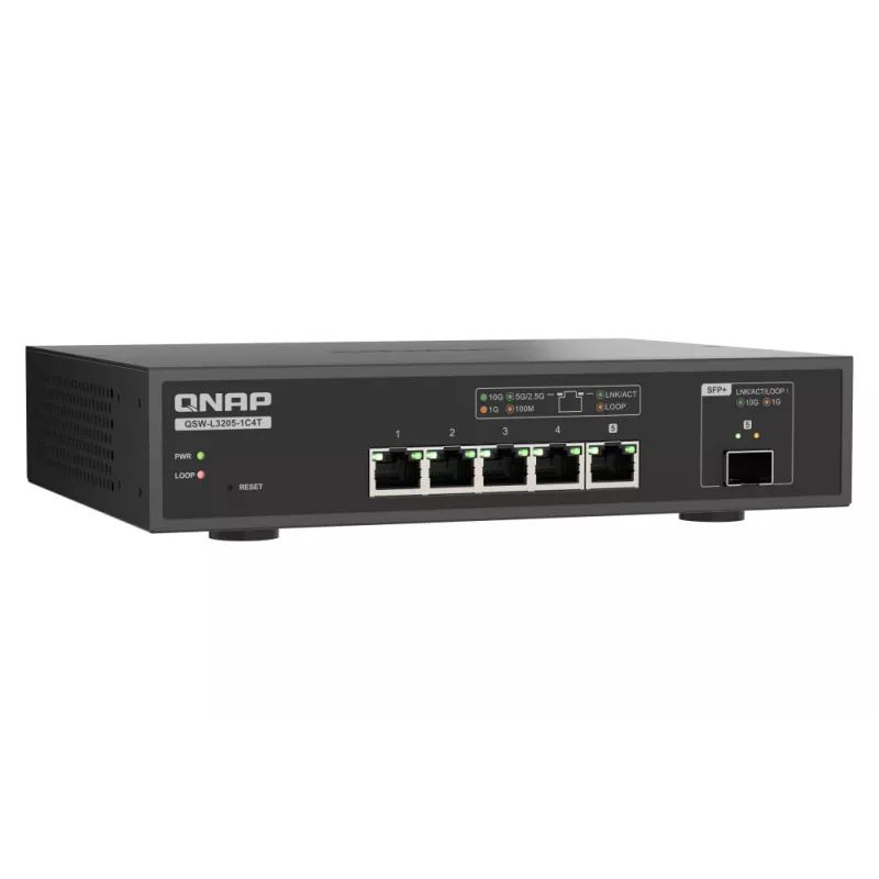 QNAP QSW-L3205-1C4T 4 Gerido 10G Ethernet (100/1000/10000) Desktop Preto