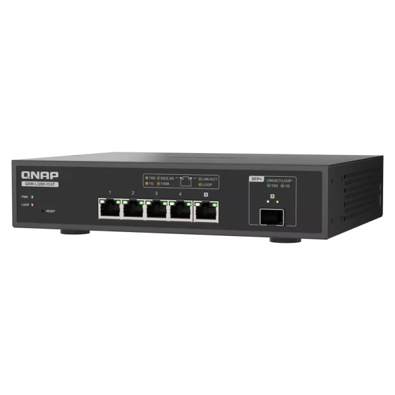 QNAP QSW-L3205-1C4T 4 Gerido 10G Ethernet (100/1000/10000) Desktop Preto
