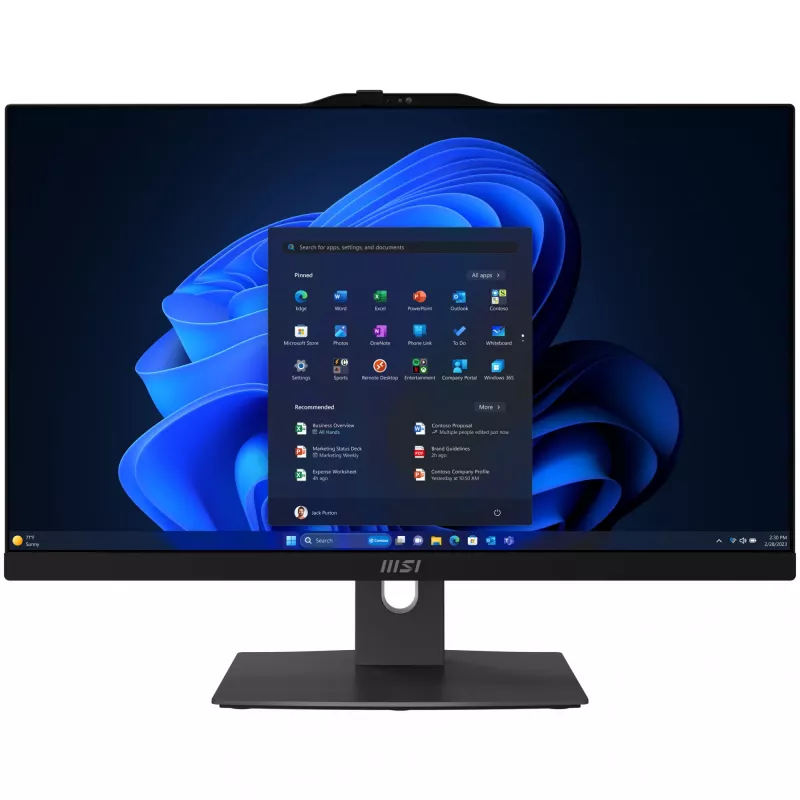 MSI Modern AM242TP 1M-1230EU Intel Core 3 100U 60,5 cm (23,8 polegadas) 1920 x 1080 píxeis Ecrã tátil All-in-One PC 8 GB DDR5-SDRAM 256 GB SSD Windows 11 Pro Wi-Fi 6E (802.11ax) Preto