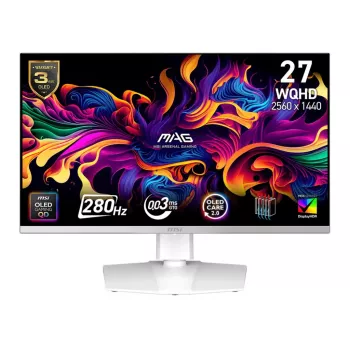 MSI MAG 272QPW QD-OLED X28 Monitor de computador 67,3 cm (26,5 polegadas) 2560 x 1440 píxeis Wide Quad HD Branco