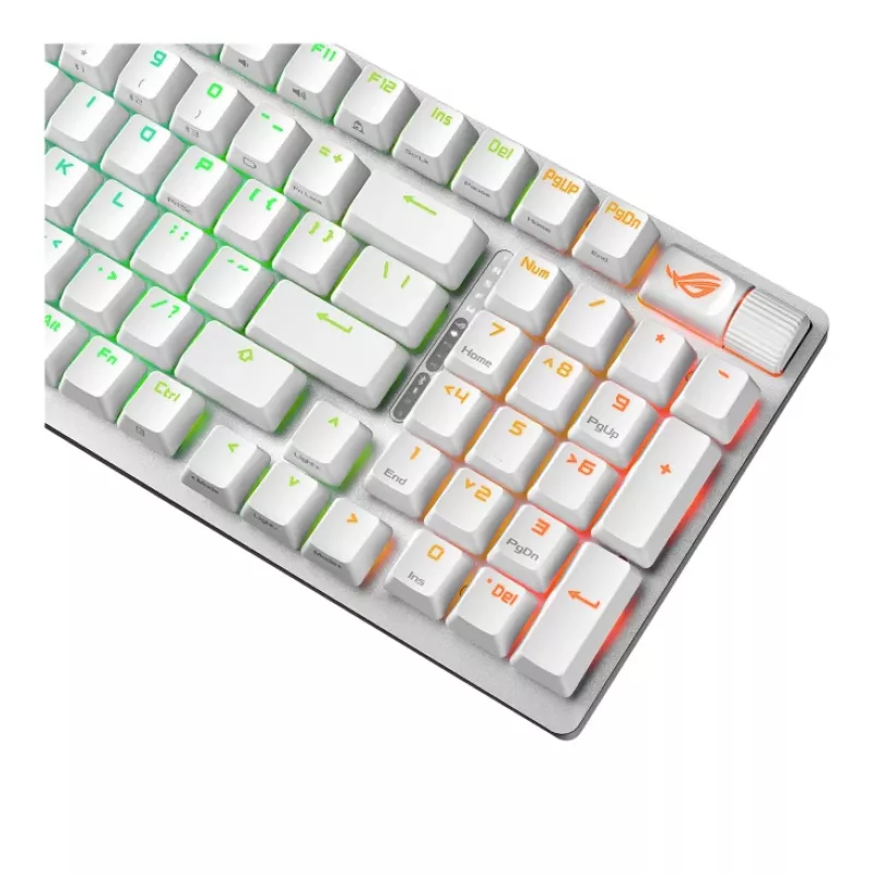 Teclado gaming ASUS ROG Strix Scope II 96 Wireless USB + RF Wireless + Bluetooth branco