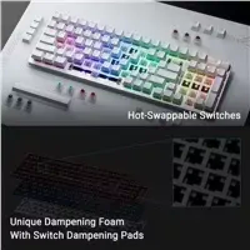 Teclado gaming ASUS X901 SCOPE II 96 WL/WHT/NXSW/US/PBT USB + RF Wireless + Bluetooth branco