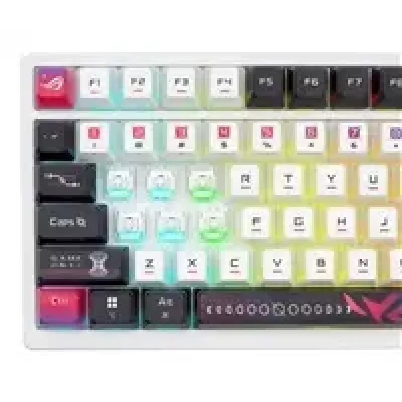 Teclado mecânico sem fios ASUS ROG Azoth X — layout US, Bluetooth e RF 2,4 GHz, branco