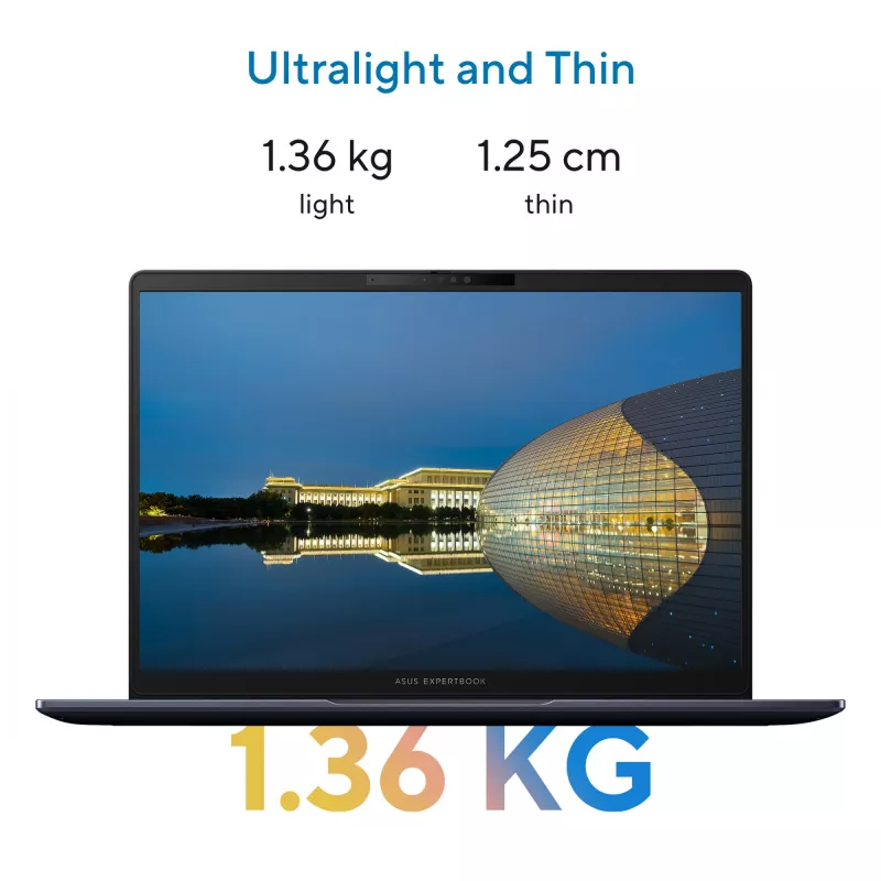 Portátil ASUS ExpertBook B5 B5405CCA-LY0020X Intel Core Ultra 7 255H 35,6 cm (14 inch) WUXGA 16 GB DDR5-SDRAM 512 GB SSD Wi-Fi 7 (802.11be) Windows 11 Pro US International preto