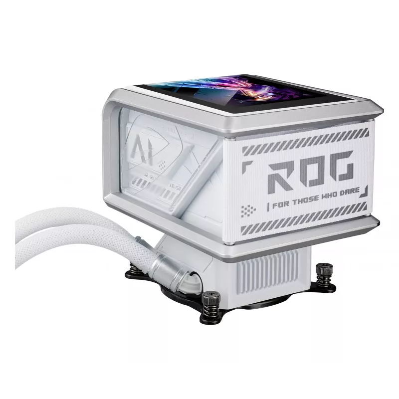 Refrigeração líquida tudo-em-um ASUS ROG Ryuo IV SLC 360 ARGB White Edition — radiador de 360 mm, 3 ventoinhas de 120 mm, ecrã AMOLED, suporte para LGA 1700