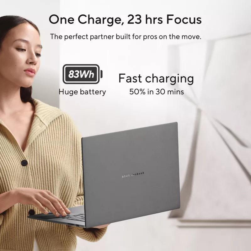 ASUS Zenbook S16 UM5606GA-SS180W Copilot+ PC AMD Ryzen AI 9 465 Portátil 40,6 cm (16 inch) 3K 32 GB LPDDR5x-SDRAM 1 TB SSD Wi-Fi 7 (802.11be) Windows 11 Home Neerlandês Cinzento