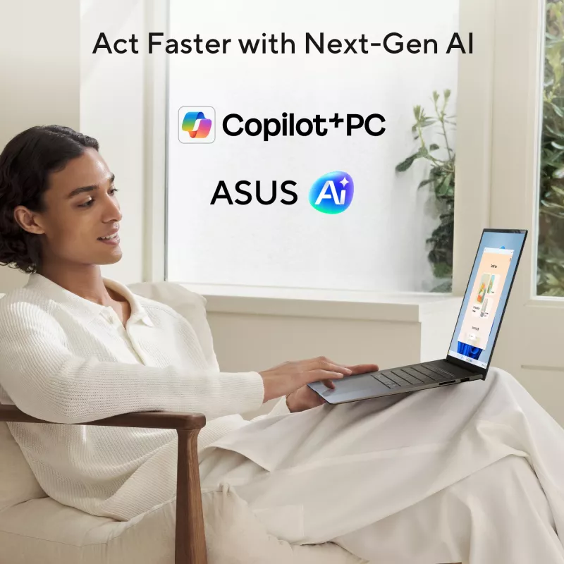 ASUS Zenbook S16 UM5606GA-SS180W Copilot+ PC AMD Ryzen AI 9 465 Portátil 40,6 cm (16 inch) 3K 32 GB LPDDR5x-SDRAM 1 TB SSD Wi-Fi 7 (802.11be) Windows 11 Home Neerlandês Cinzento