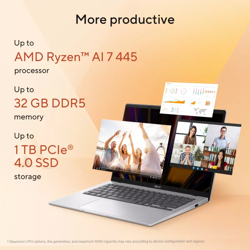 Portátil ASUS Vivobook 14 M1407GA-LY012W Copilot+ PC AMD Ryzen™ AI 7 445 35,6 cm (14