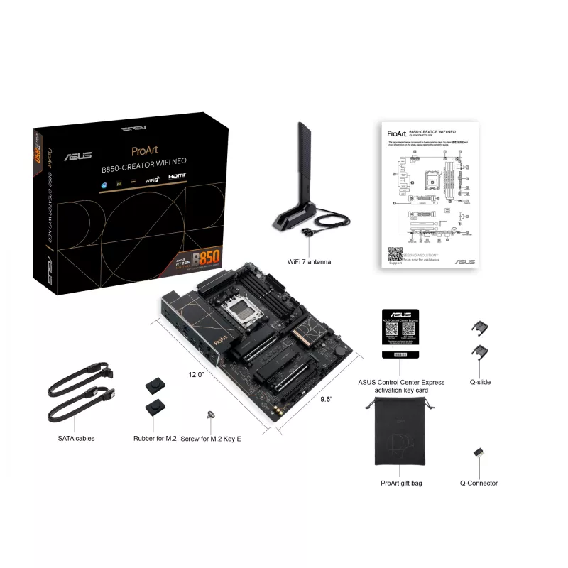 Motherboard ASUS PROART B850-CREATOR WiFi NEO — AMD B850, Socket AM5, ATX, DDR5, 4 DIMM, 256 GB, Wi‑Fi 7, Ethernet 5Gb