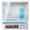 Caixa de PC Midi Tower COUGAR CFV235 Vision – ARGB, LCD 23,3 cm (9,16 polegadas), vidro temperado, branco, suporta ATX/Micro-ITX, 2x 3,5 polegadas + 2x 2,5 polegadas