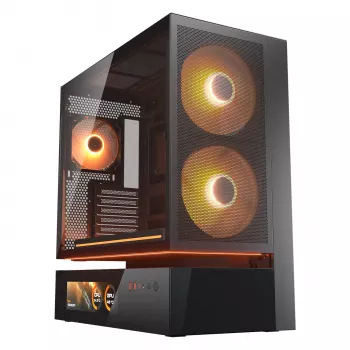Caixa de PC Midi Tower COUGAR CFV235 Vision — ARGB, LCD 23,3 cm (9,16