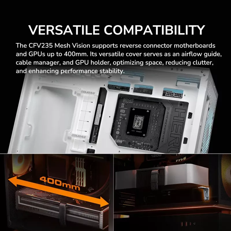 Caixa de PC Midi Tower COUGAR CFV235 Vision — ARGB, LCD 23,3 cm (9,16
