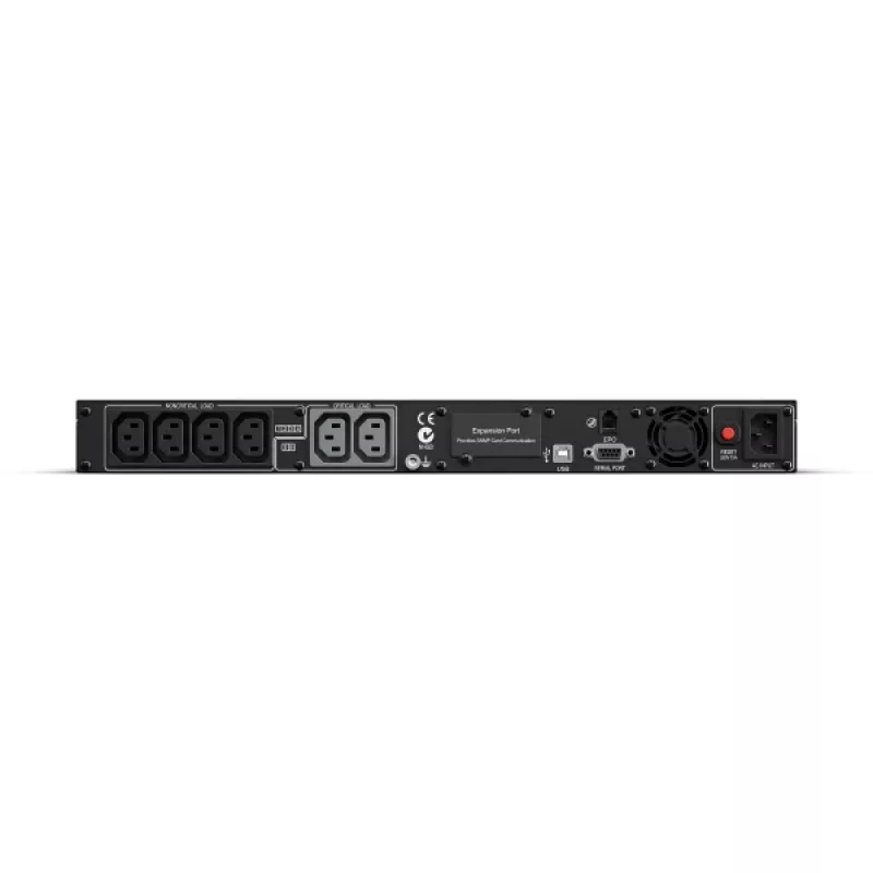 Fonte de alimentação ininterrupta (UPS) CyberPower PR1000ELCDRT1U Line-Interactive 1 kVA 800 W 6 saídas AC