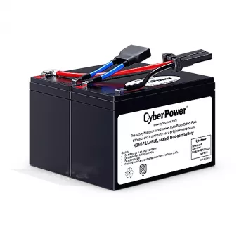 Pack de baterias de substituição para UPS CYBERPOWER RBP0014 — Chumbo-Ácido com Fibra de Vidro (VRLA) 24 V, 2 baterias, 4,09 kg, preto