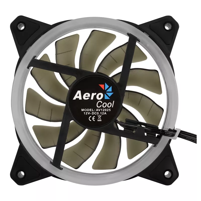 Ventoinha para caixa de computador Aerocool Rev RGB 12 cm Preto