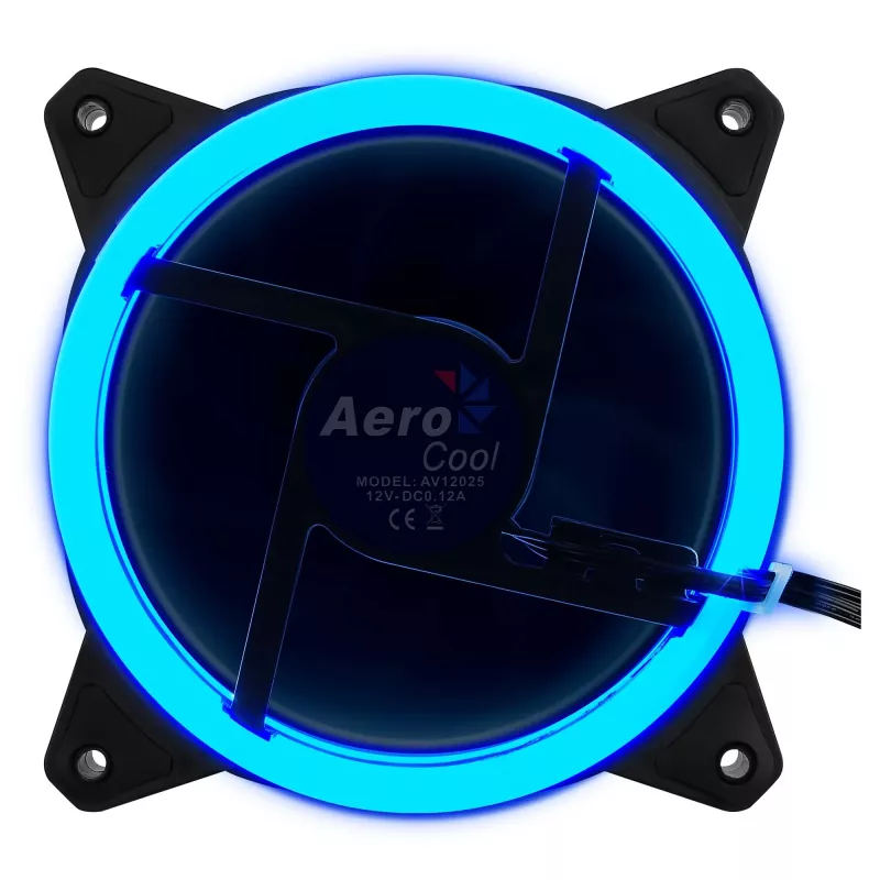 Ventoinha para caixa de computador Aerocool Rev RGB 12 cm Preto