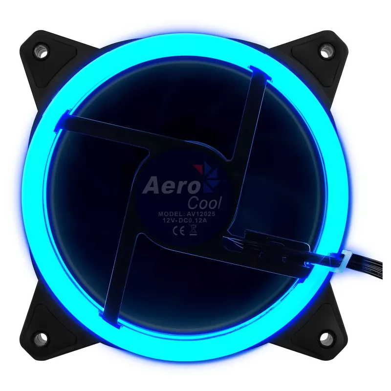 Ventoinha para caixa de computador Aerocool Rev RGB 12 cm Preto