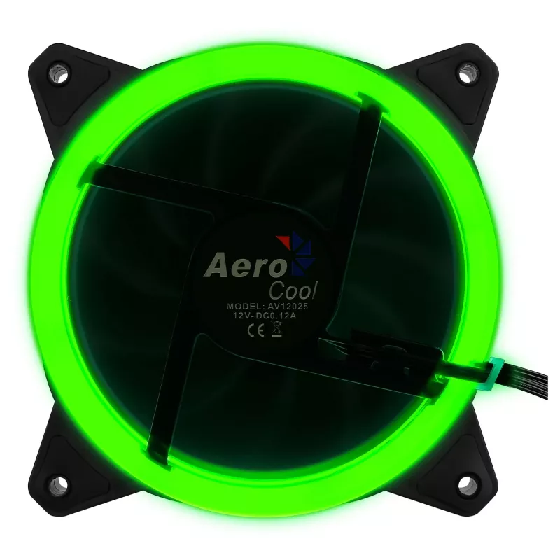 Ventoinha para caixa de computador Aerocool Rev RGB 12 cm Preto