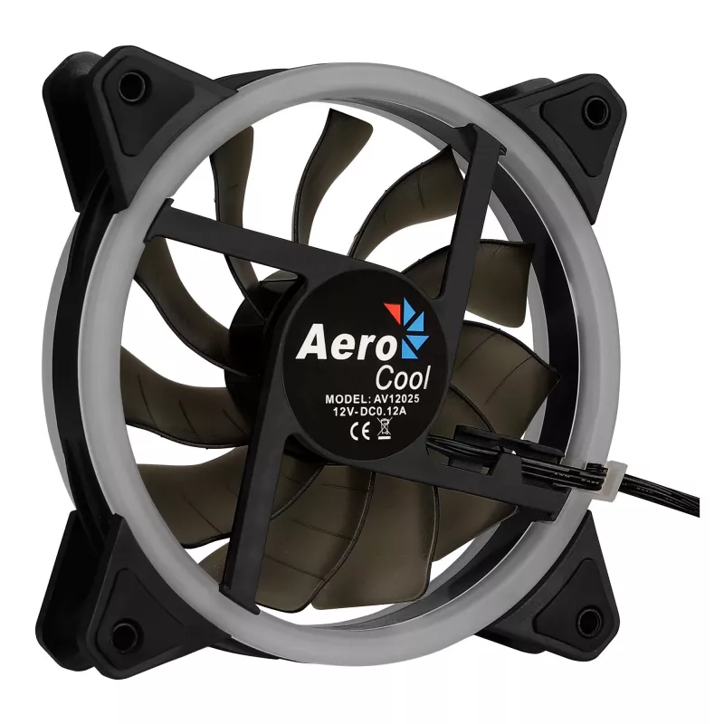 Ventoinha para caixa de computador Aerocool Rev RGB 12 cm Preto