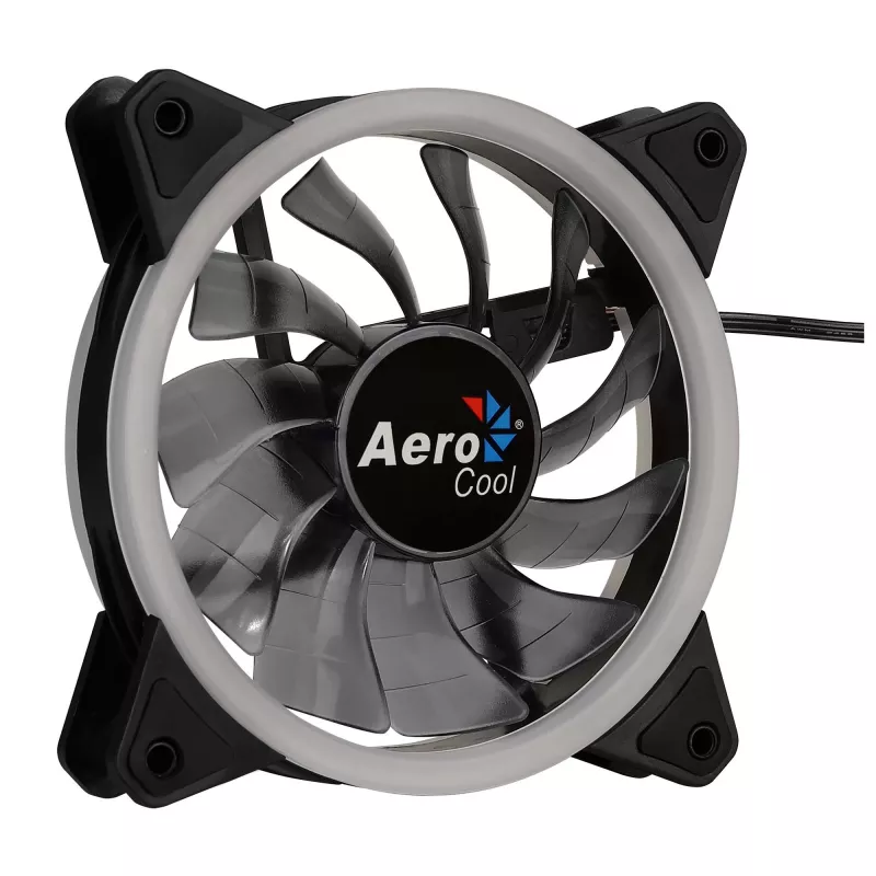 Ventoinha para caixa de computador Aerocool Rev RGB 12 cm Preto