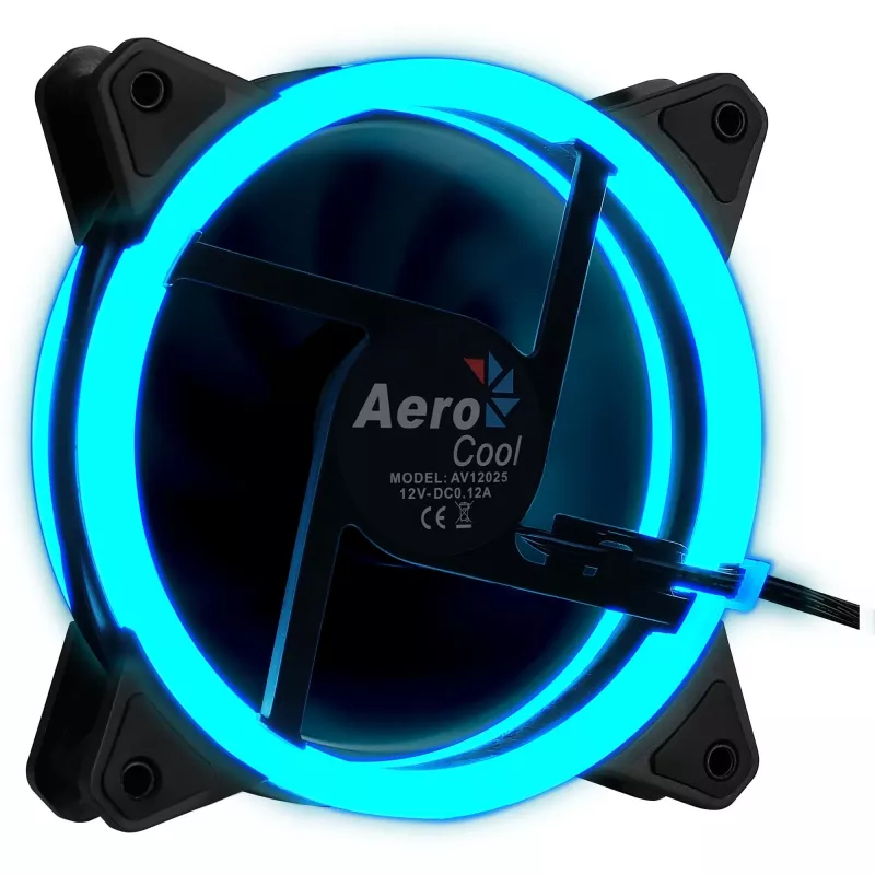 Ventoinha para caixa de computador Aerocool Rev RGB 12 cm Preto