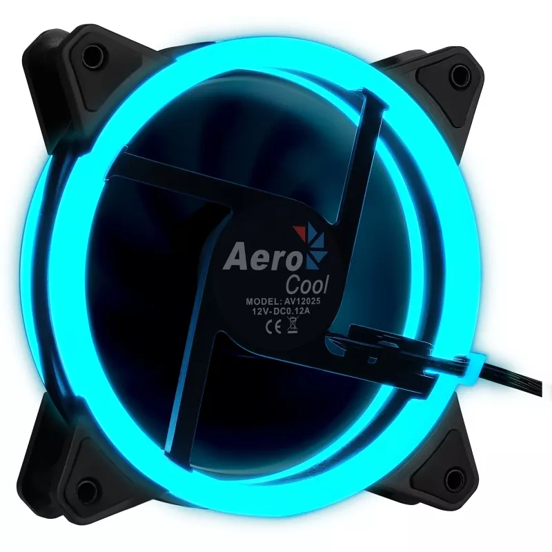 Ventoinha para caixa de computador Aerocool Rev RGB 12 cm Preto