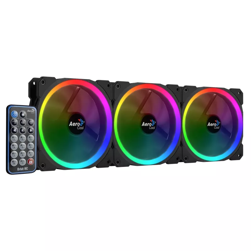 Ventoinha para caixa de computador Aerocool Orbit RC 12 cm Preto