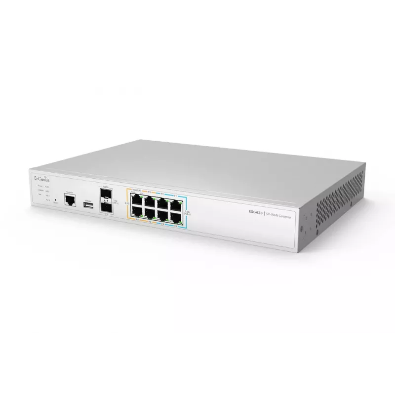 Gateway de segurança gerido EnGenius Cloud 2 x 2,5 GbE LAN & 6 x 2,5 GbE WAN & 2 portas SFP+