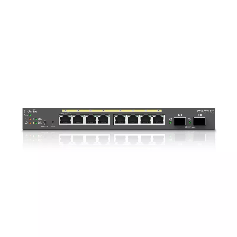 Switch gerido EnGenius FitSwitch 8 PoE 8 portas Gigabit Ethernet