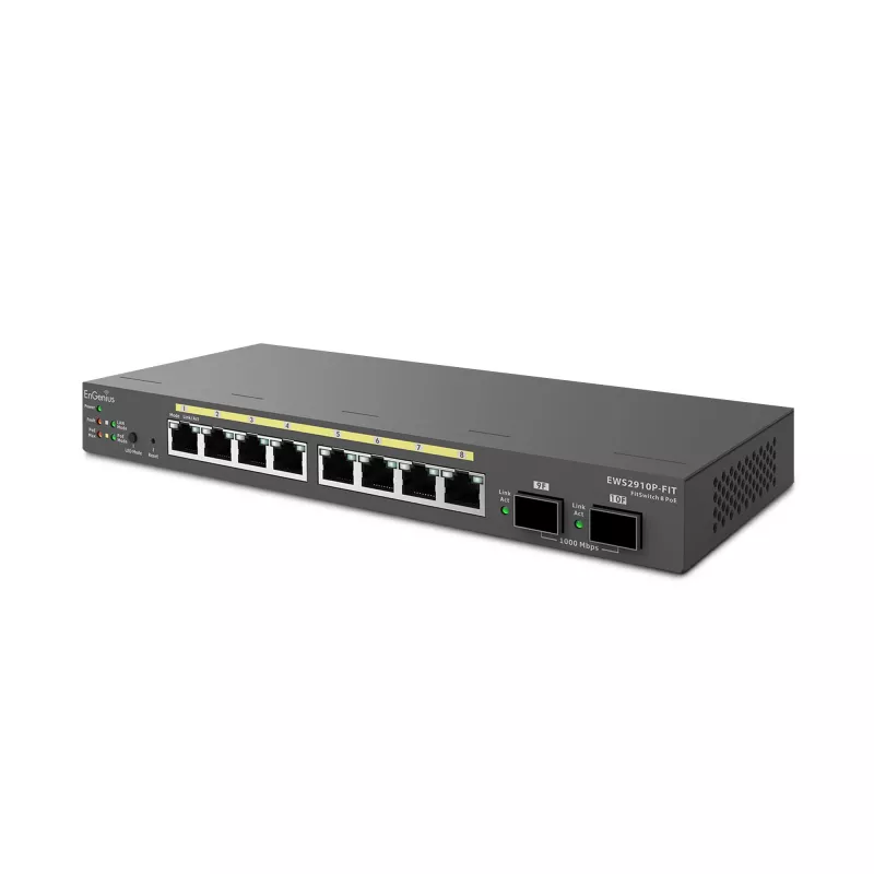 Switch gerido EnGenius FitSwitch 8 PoE 8 portas Gigabit Ethernet