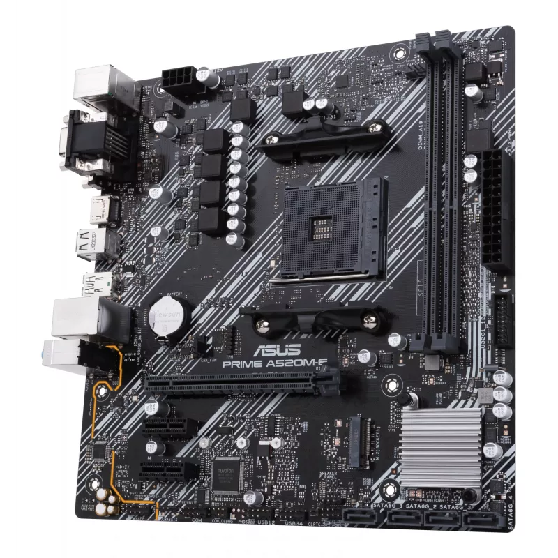 Placa-mãe ASUS PRIME A520M-E/CSM, AMD A520, Socket AM4, micro ATX
